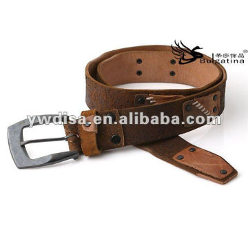 Ceinture en cuir véritable de haute qualité avec boucle en alliage métallique